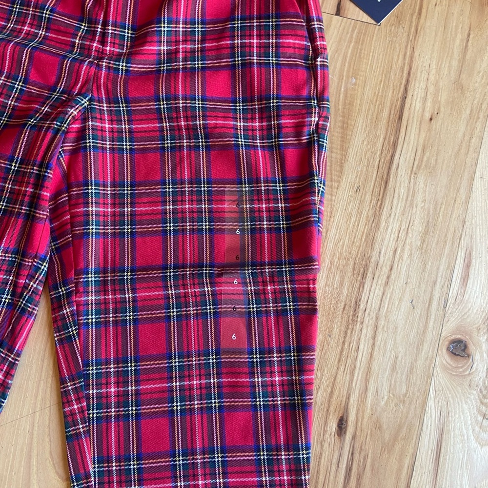 Tommy Hilfiger Women's Red Plaid Pants - Picture 3 of 10